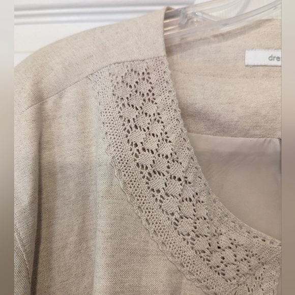 Dressbarn Women's Embroidered beige neutral linen bland Jacket Blazer size XL - Picture 3 of 7